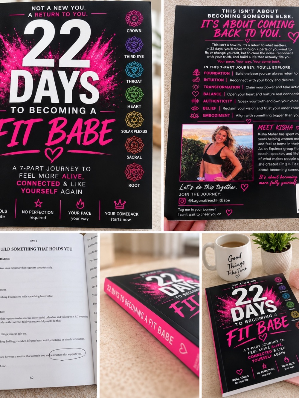 22 Days to Becoming a Fit Babe — Pink & Black Motivational Wellness Program